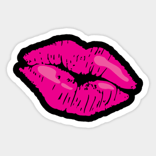 '80's Lipstick Party' Hot Pink Lip 80's Lipstick Sticker